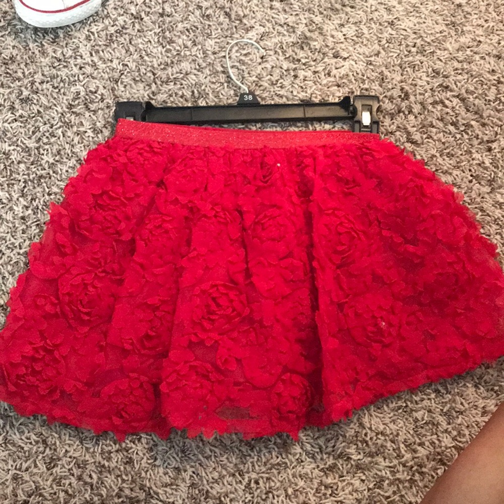 floral red children tutu